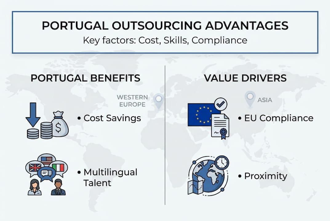 Infographic shows Portugal outsourcing strengths comparison