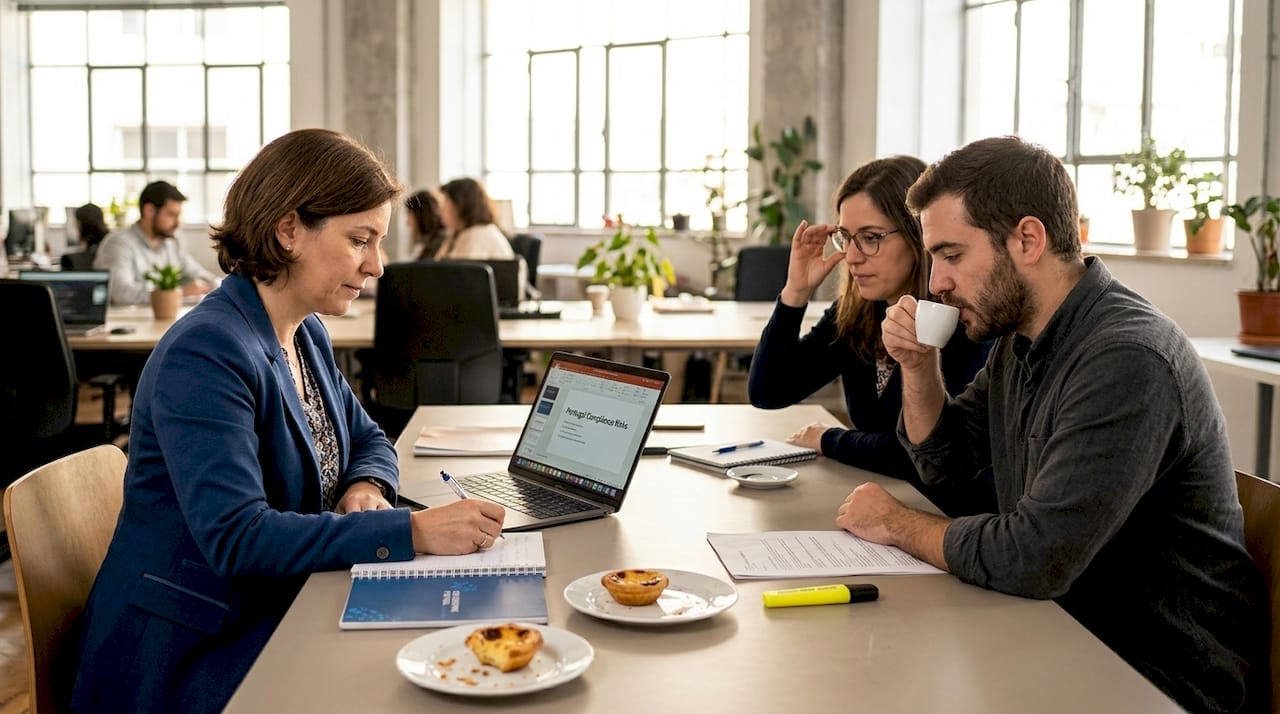 Team meeting on Portugal market risks