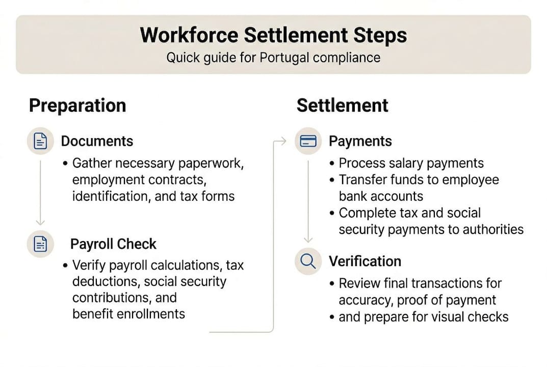 Infographic of Portugal workforce settlement steps