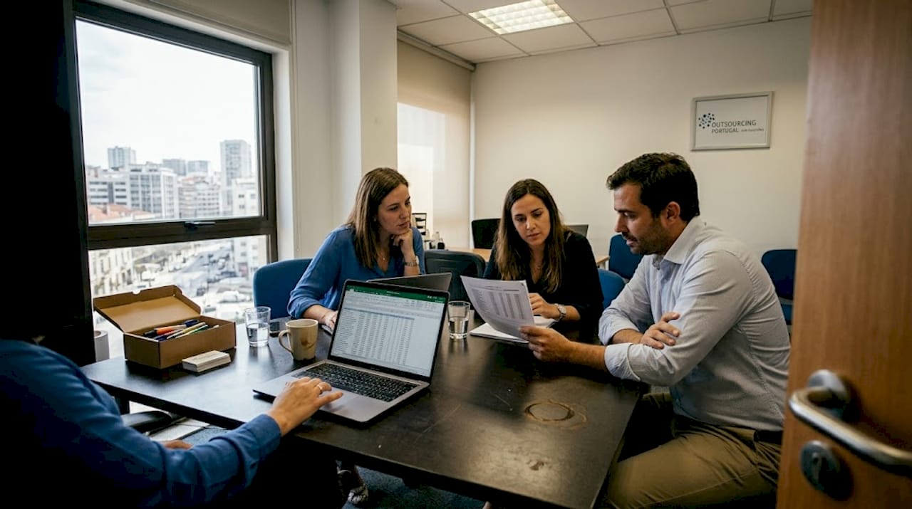Team discussion about outsourcing decisions