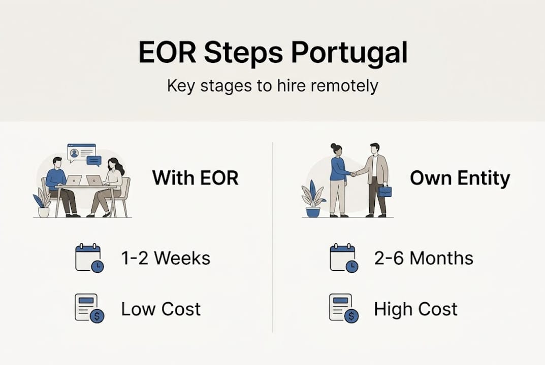 Infographic comparing EOR and entity setup steps