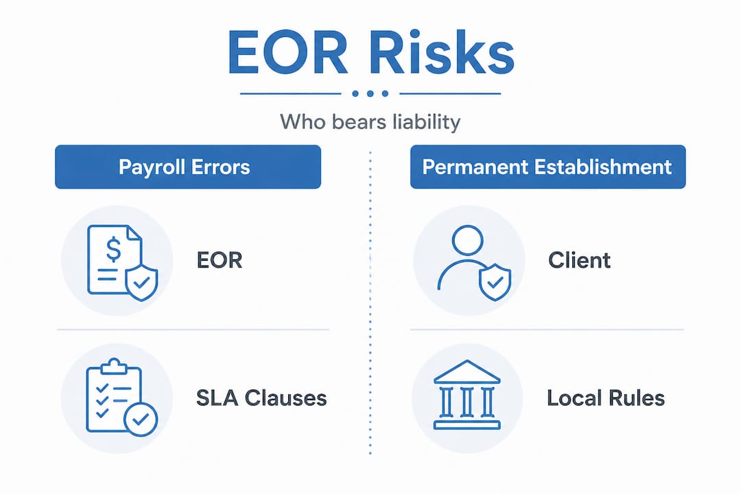 Infographic showing EOR risk categories and mitigation