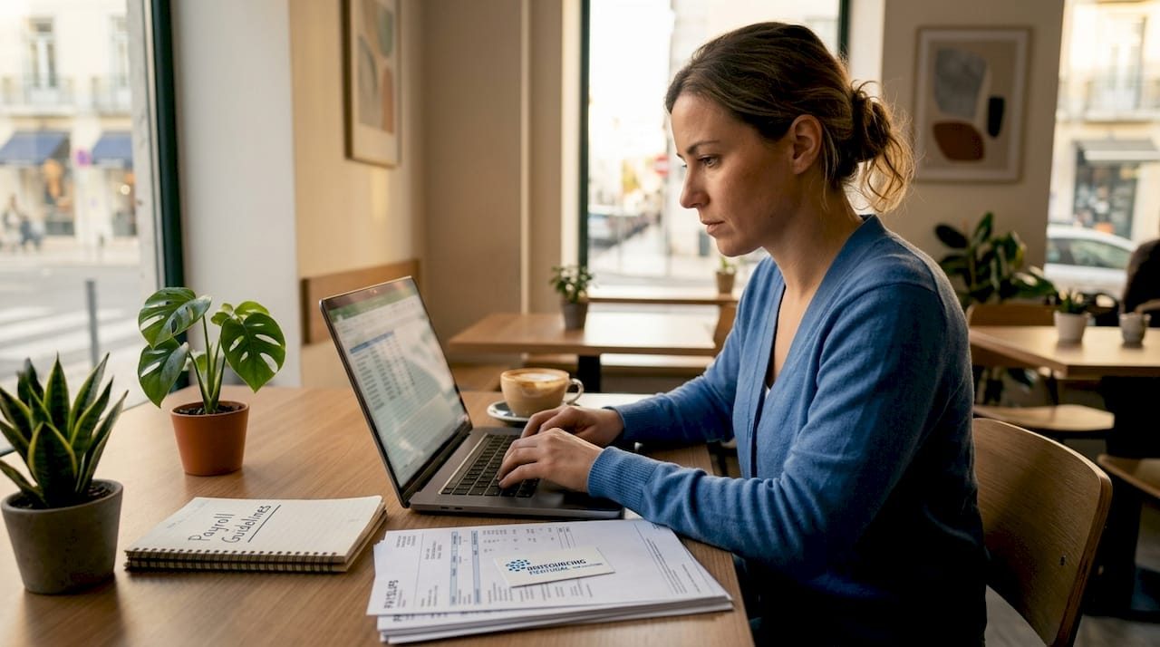 Payroll specialist working on monthly reporting