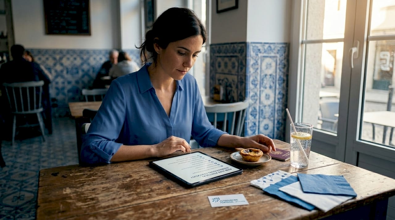 HR specialist handling onboarding at Portugal café