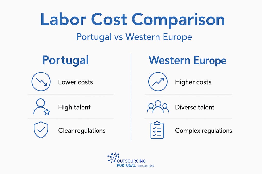 Labor cost comparison Portugal and Western Europe
