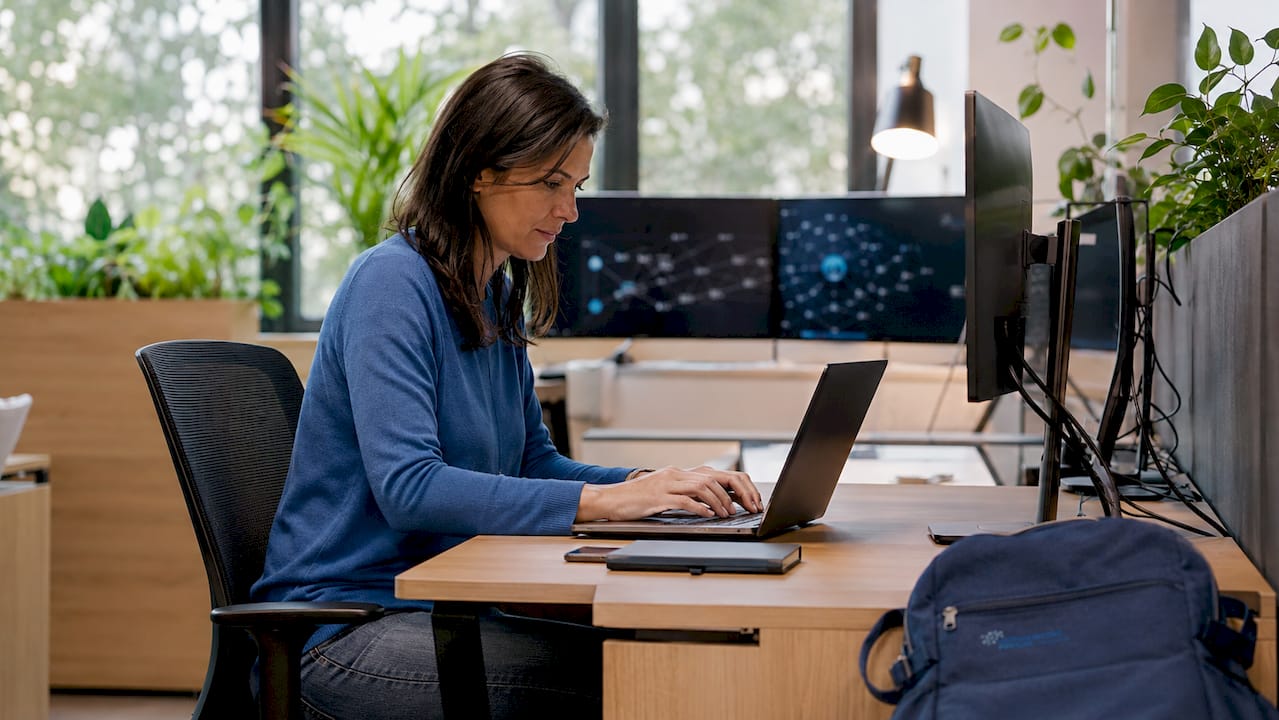 IT specialist managing workplace infrastructure