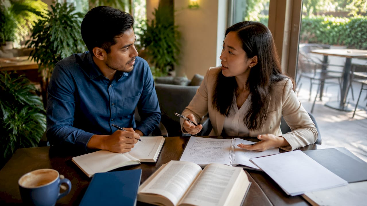 Two professionals discussing business structure options