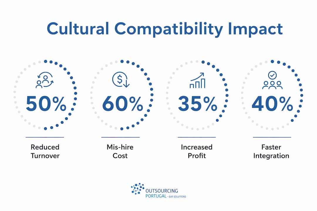 Infographic showing cultural compatibility impact stats