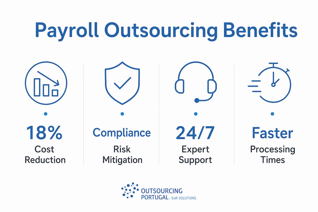 Infographic highlighting payroll outsourcing key benefits