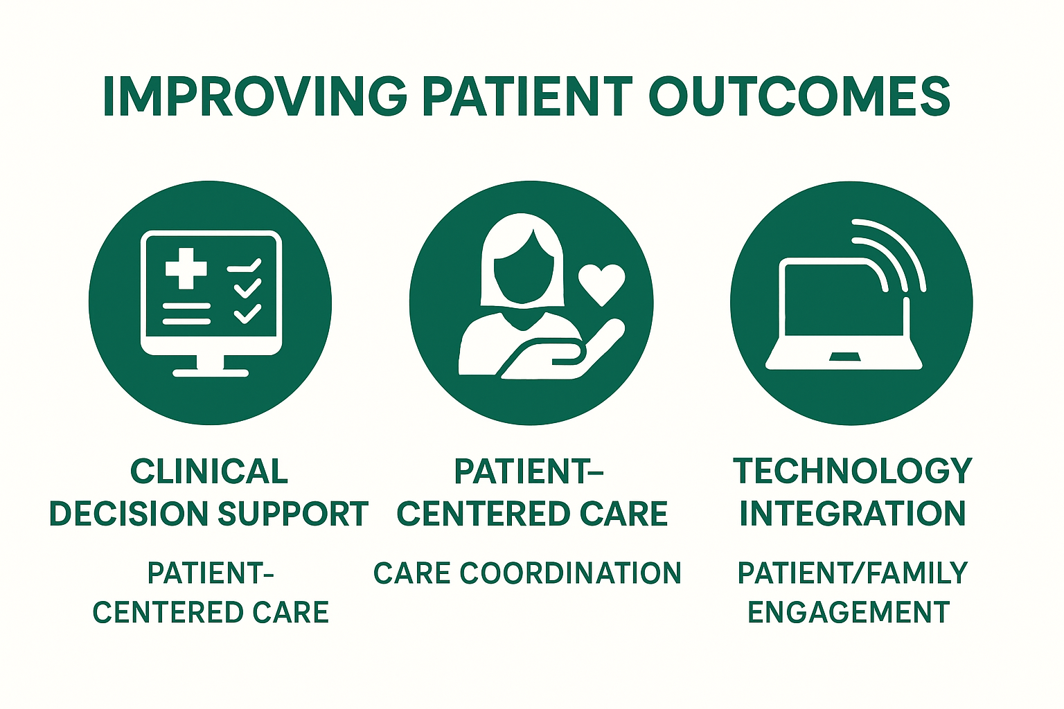 Infographic showing key strategies to improve patient outcomes