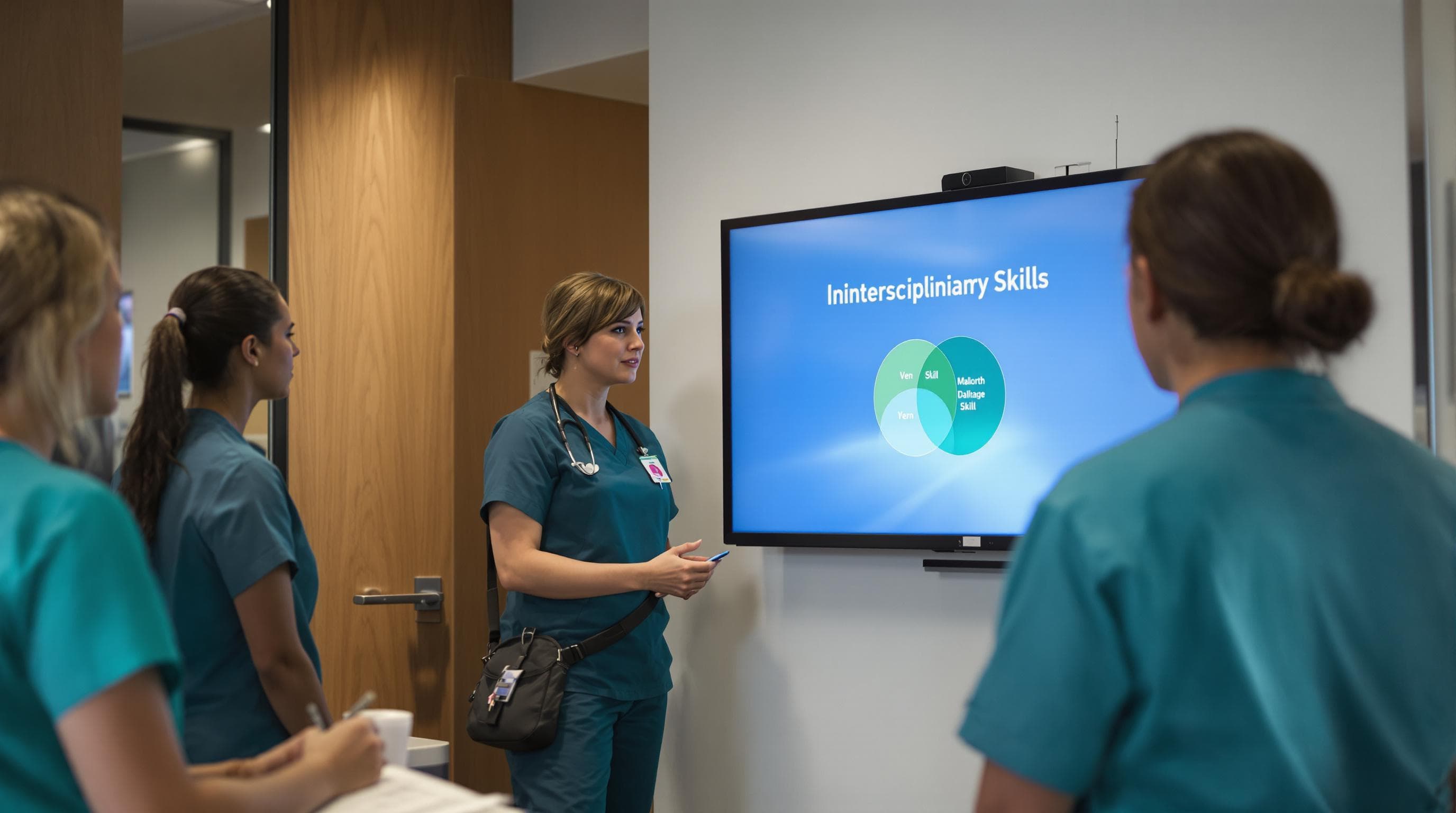 Healthcare staff learning digital and interdisciplinary skills together