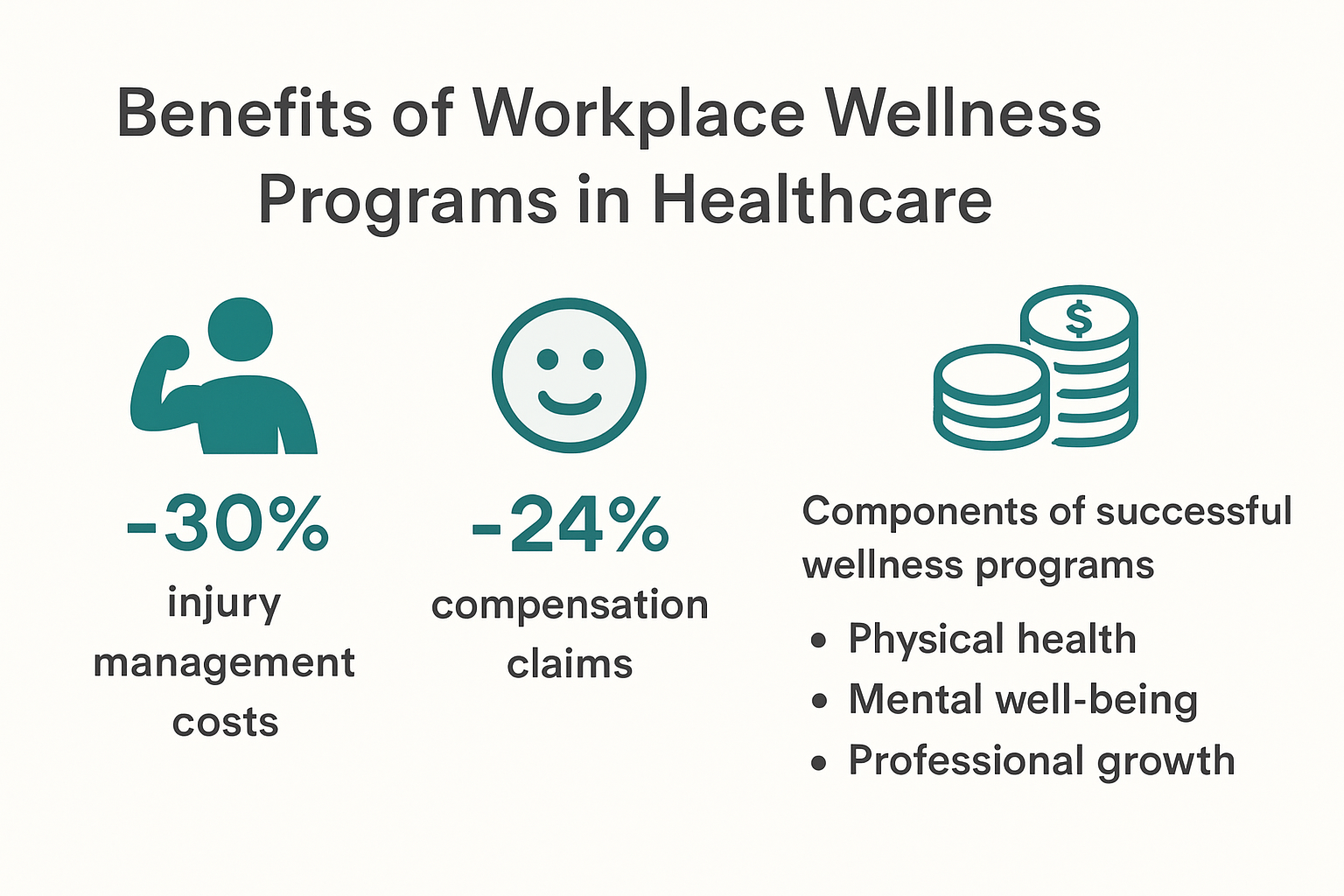 Workplace wellness program benefits for hospitals infographic