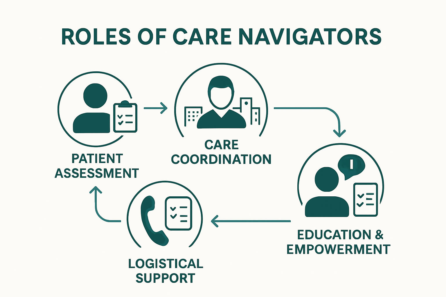 Infographic explaining core roles of care navigators