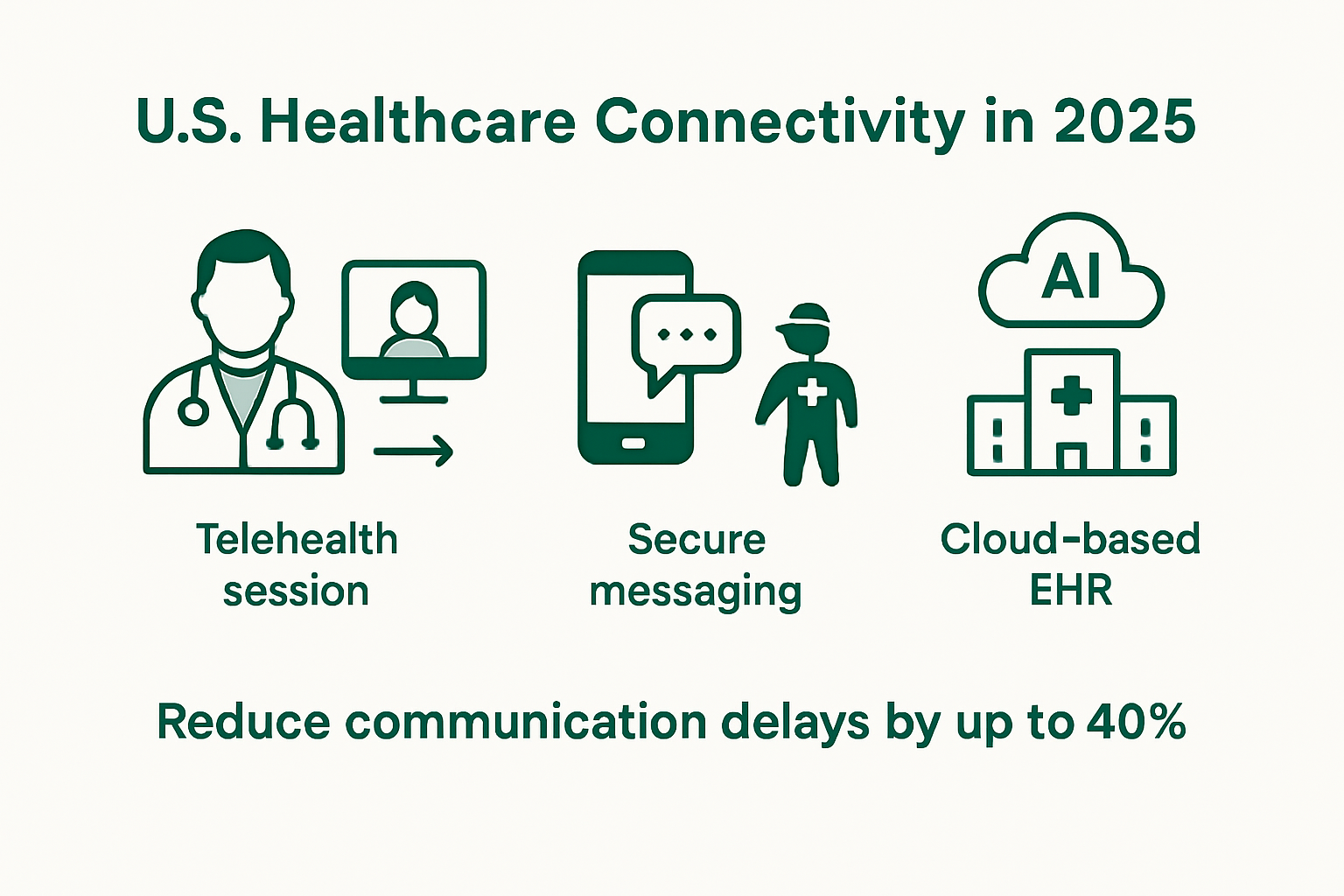 Infographic illustrating remote communication tech in healthcare
