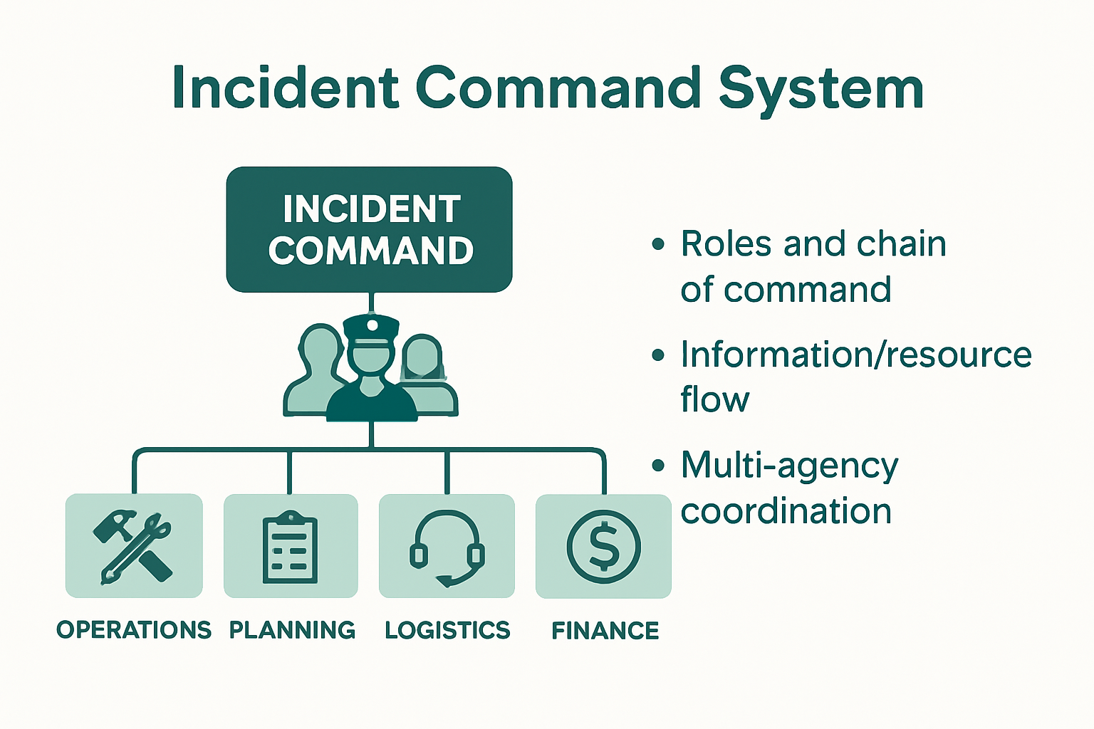Diagram of Incident Command System hierarchy