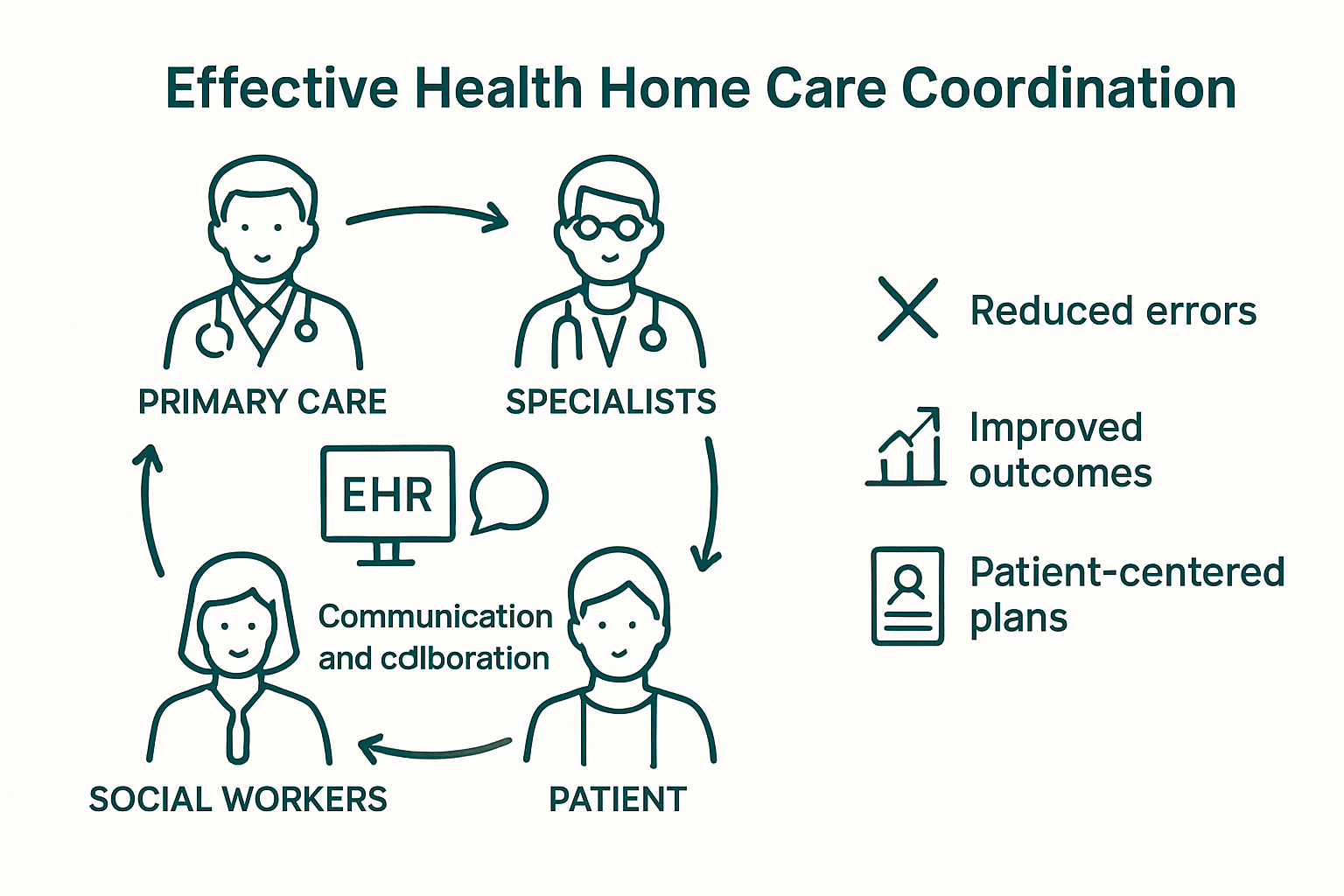 Infographic of health home care coordination process flow