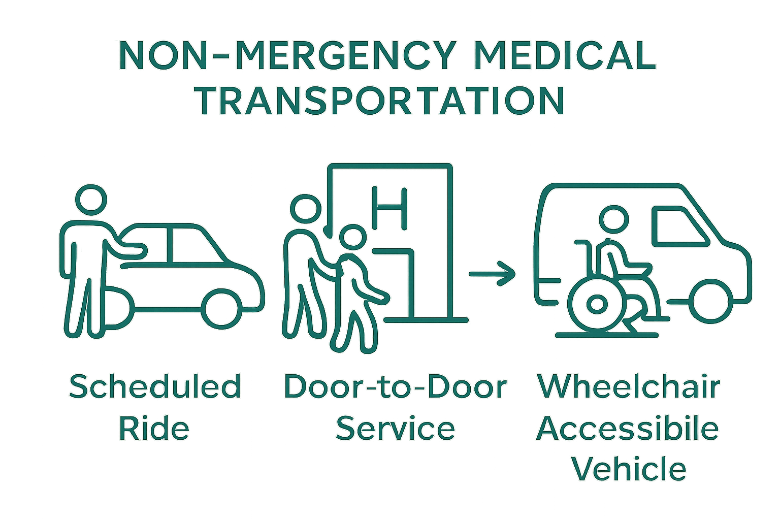 Infographic comparing main types of non medical transportation services