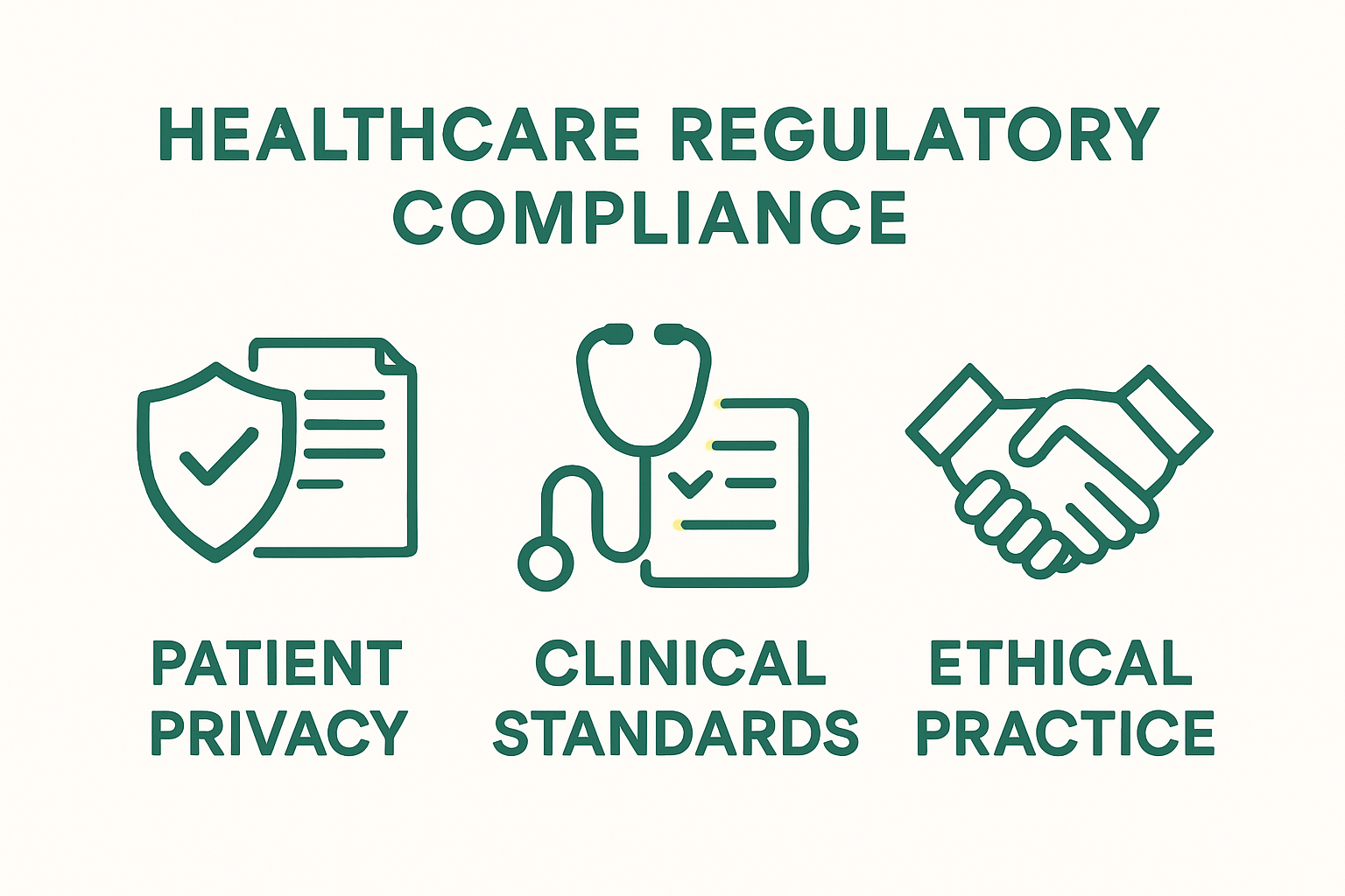 Infographic showing categories: Patient Privacy, Clinical Standards, Ethical Practice