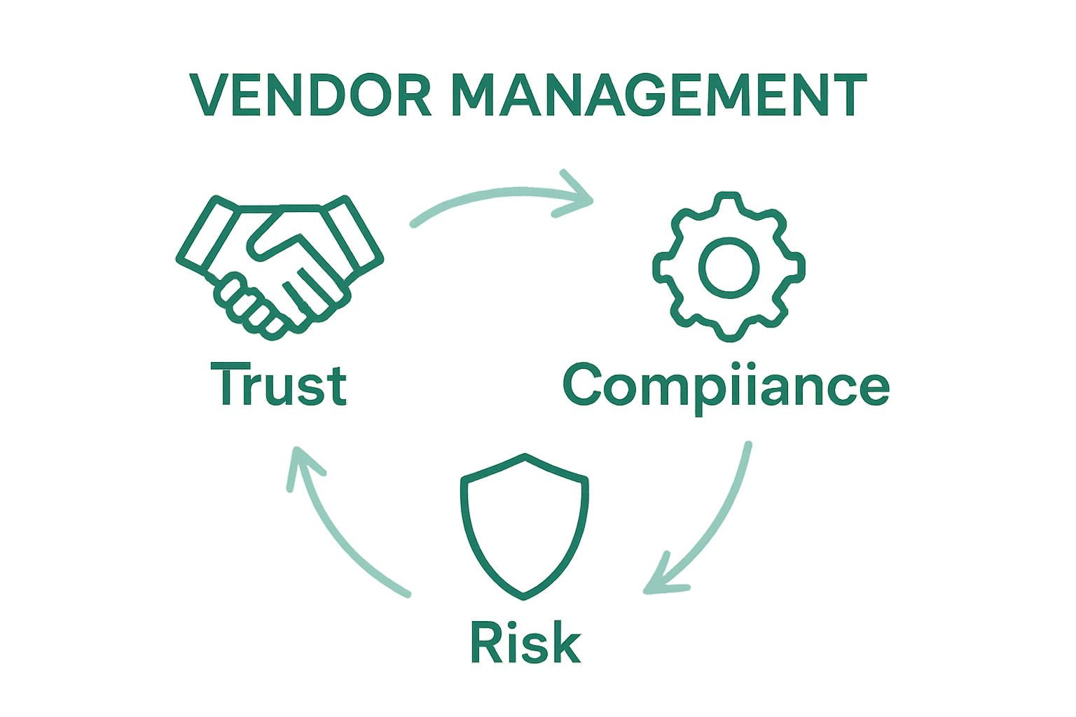 Cycle infographic showing trust, compliance, and risk in vendor management