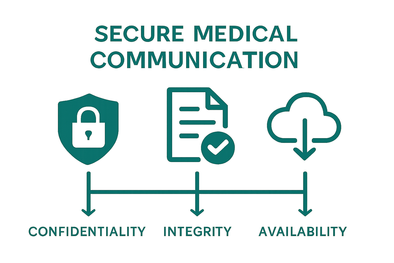 Infographic of confidentiality, integrity, availability in medical data