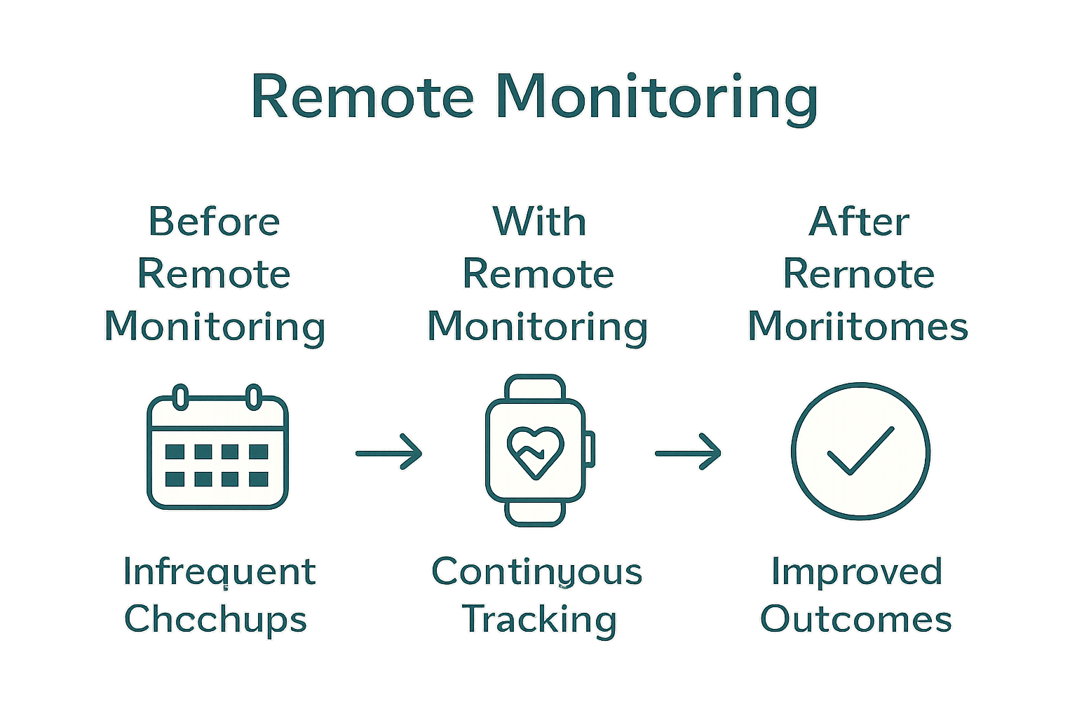 Infographic comparing health outcomes with and without remote monitoring
