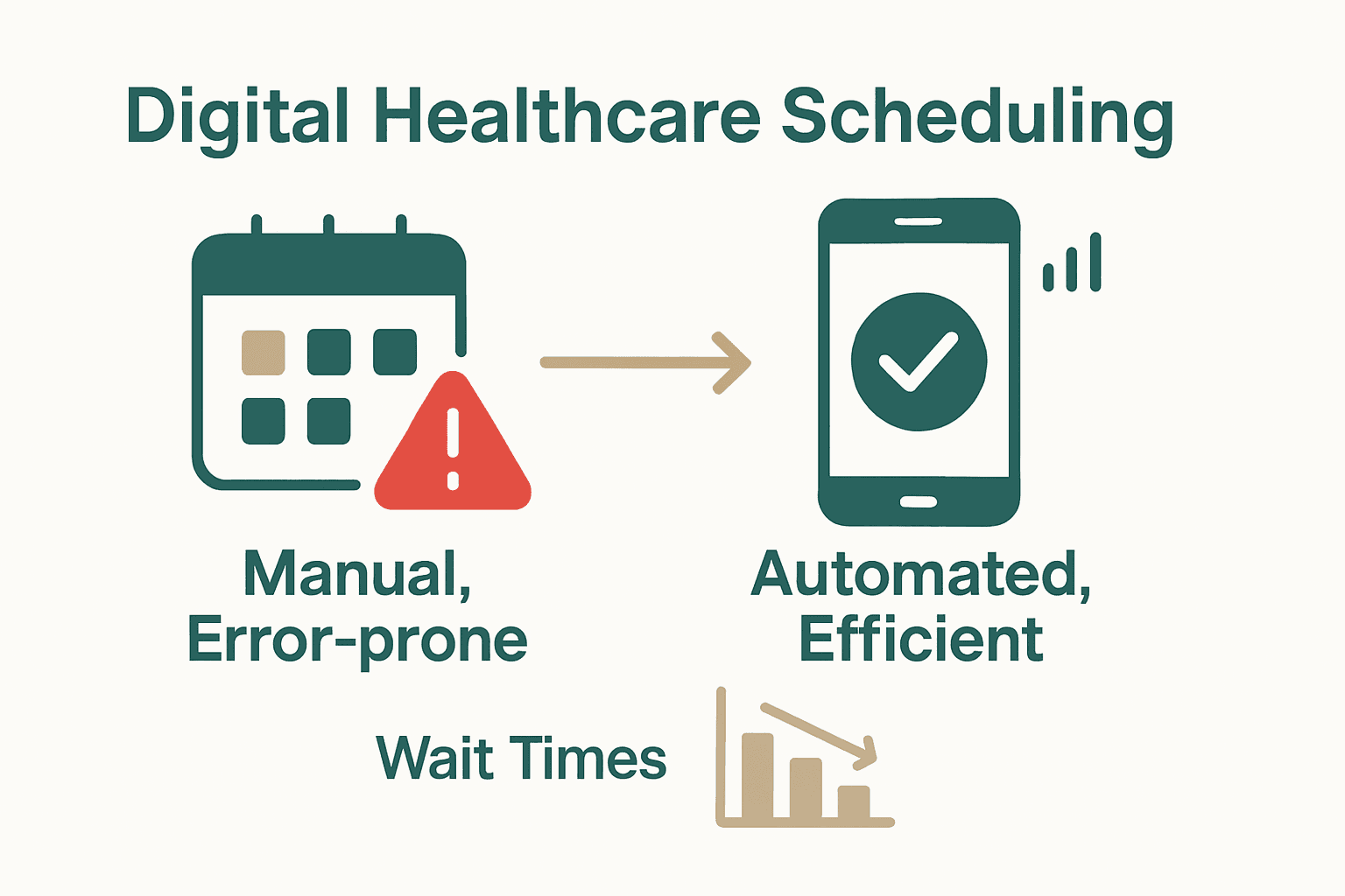 Infographic comparing traditional and digital healthcare scheduling