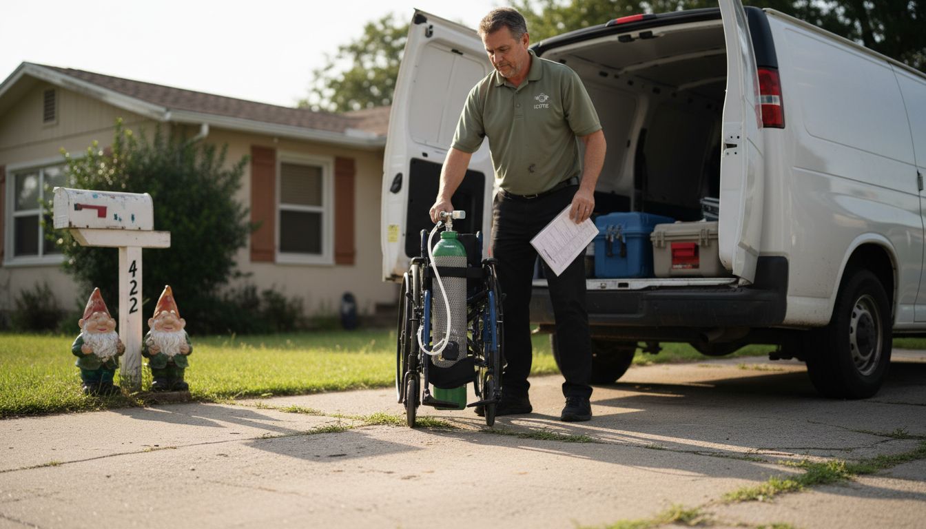 Delivering medical equipment to patient’s home