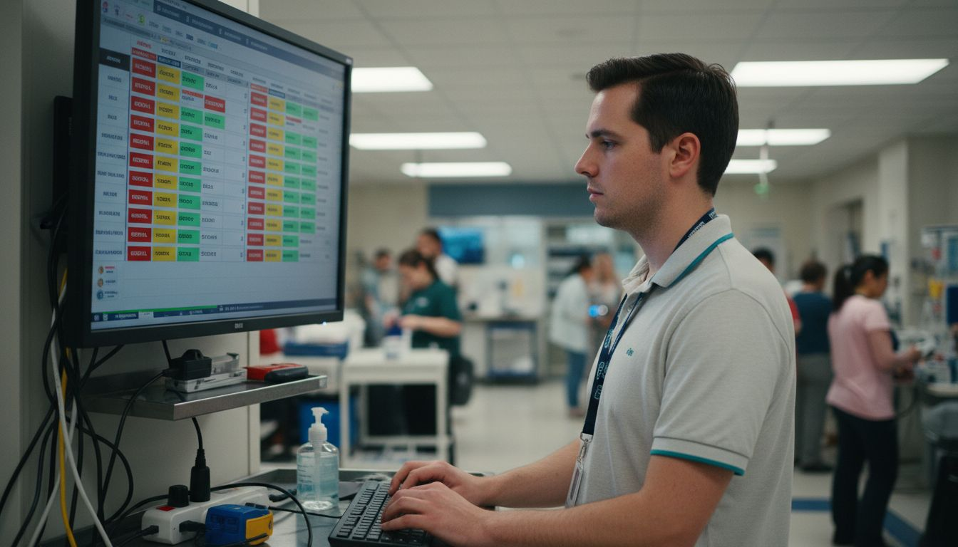 Technician working on ER digital tracking