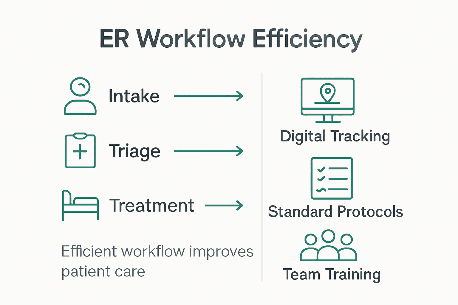 Infographic outlining ER workflow and boosters