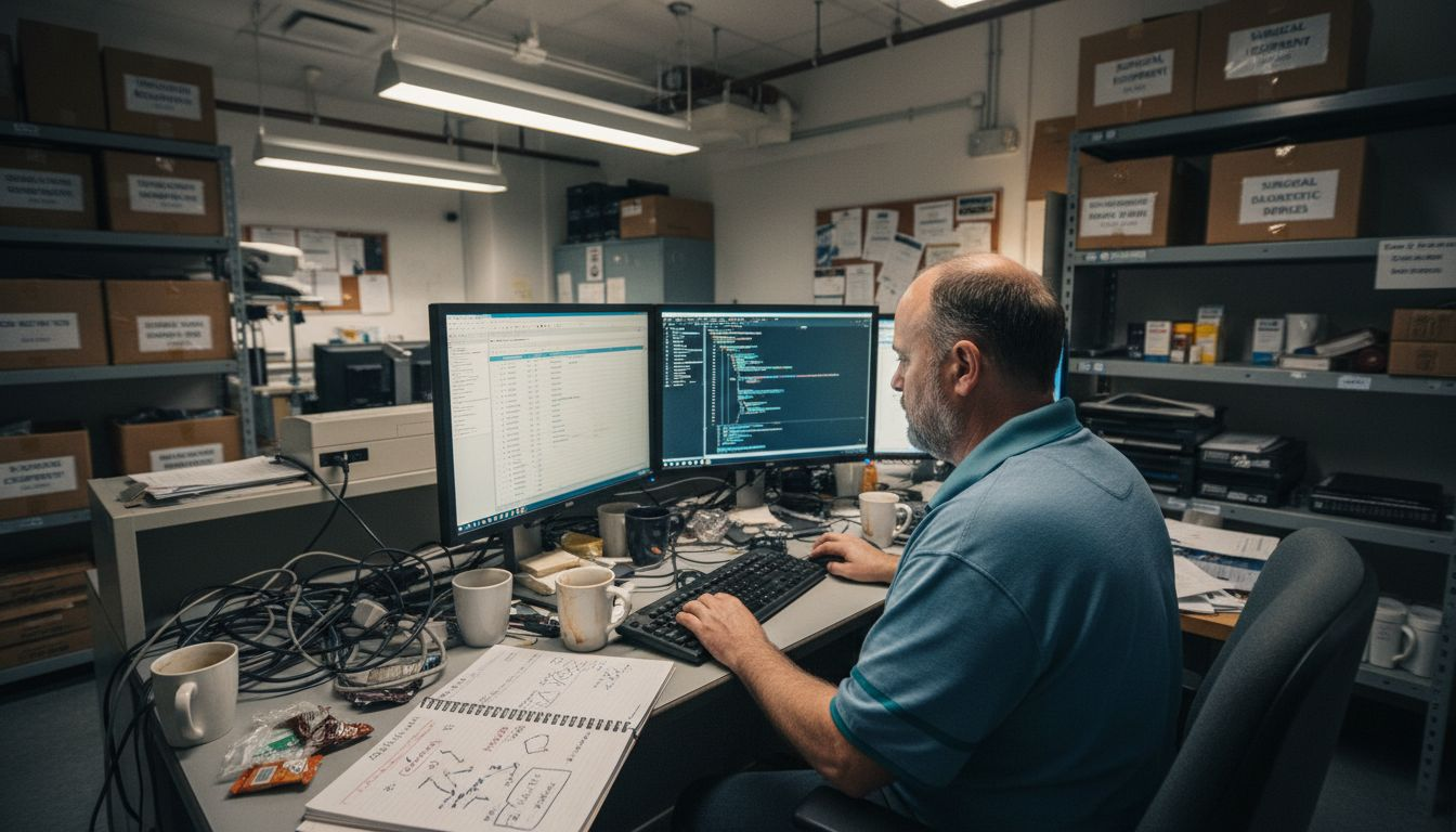 IT specialist managing hospital workflow integration