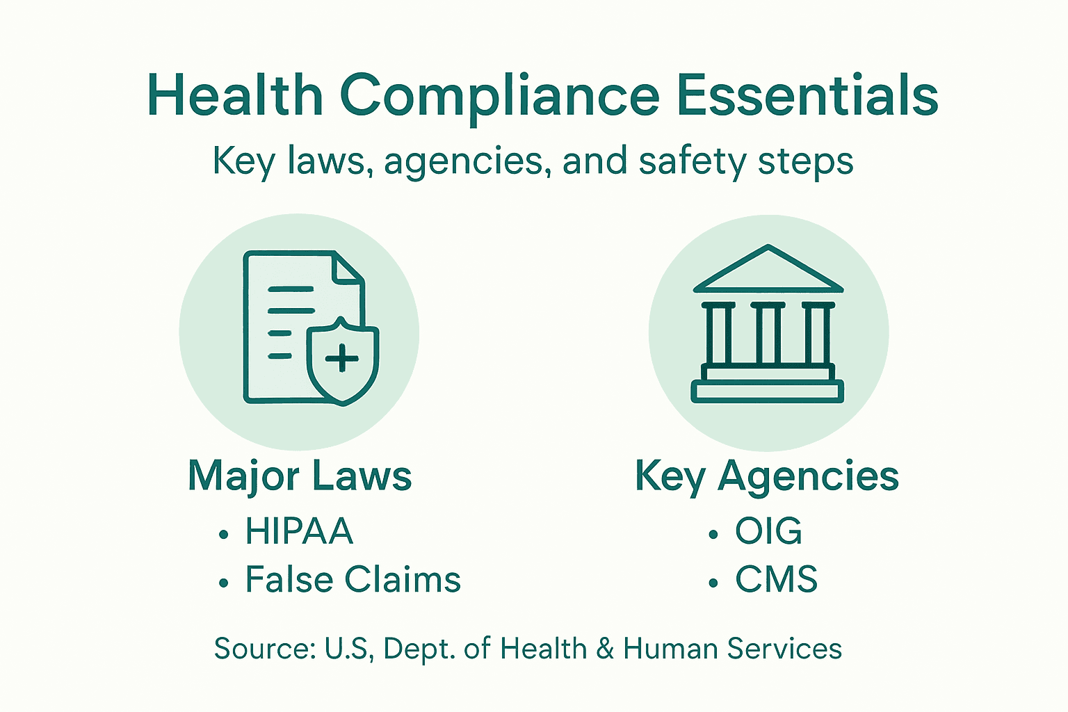 Infographic of core health compliance elements