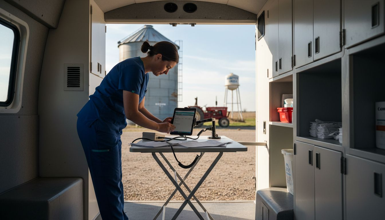 Nurse uses telehealth van in rural area