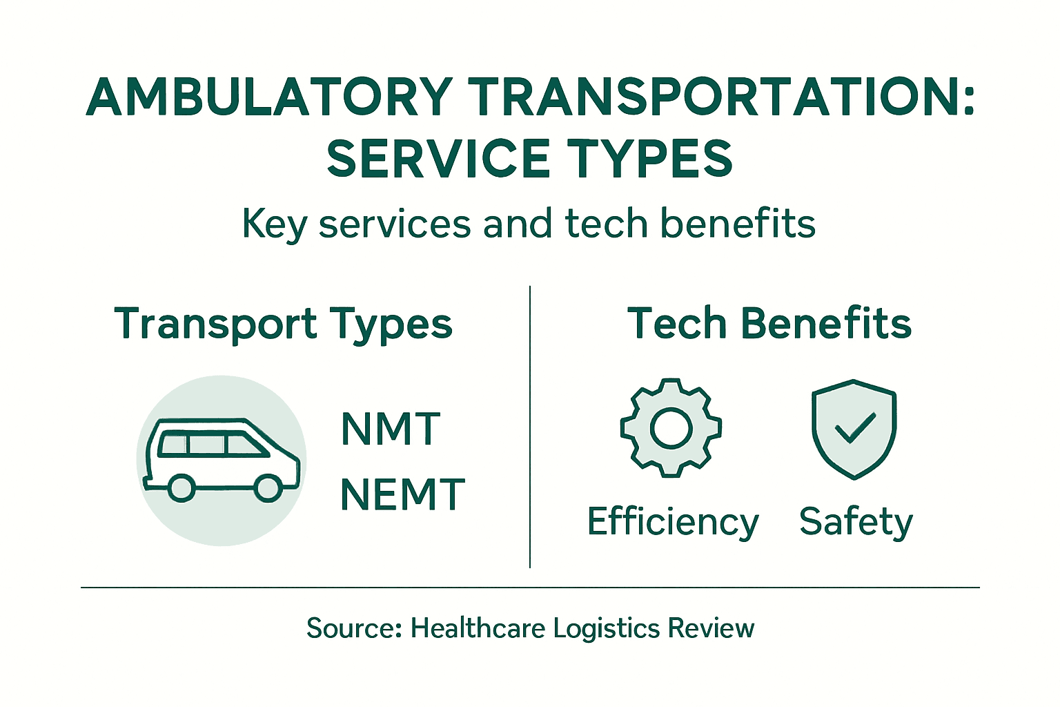 Infographic outlining transport types and benefits