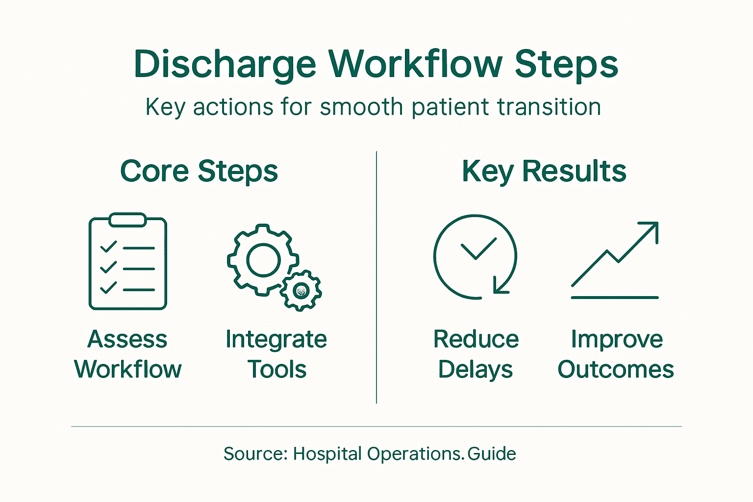 Infographic showing key discharge planning steps and results