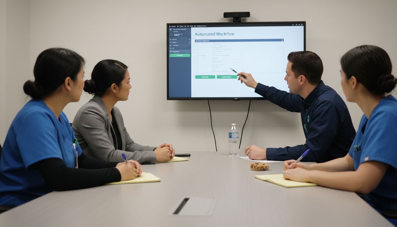 Healthcare staff training on automation system