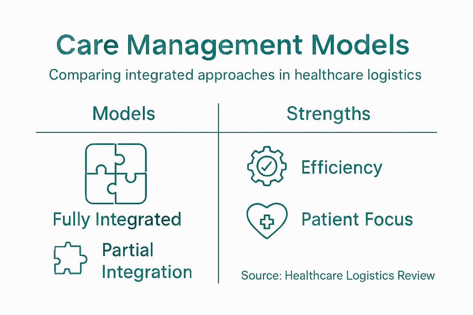 Infographic comparing care management models