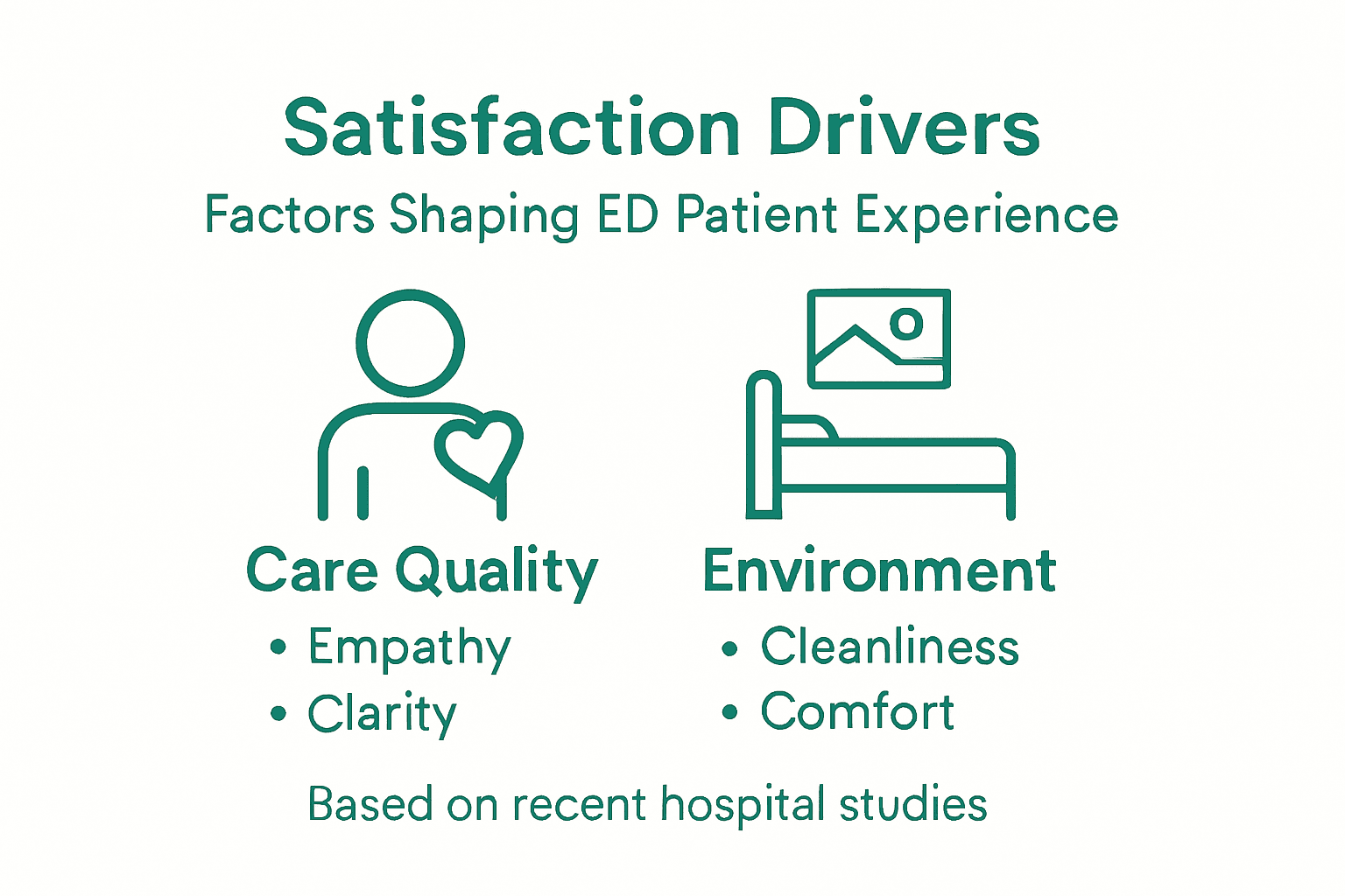 Infographic showing factors driving ED satisfaction