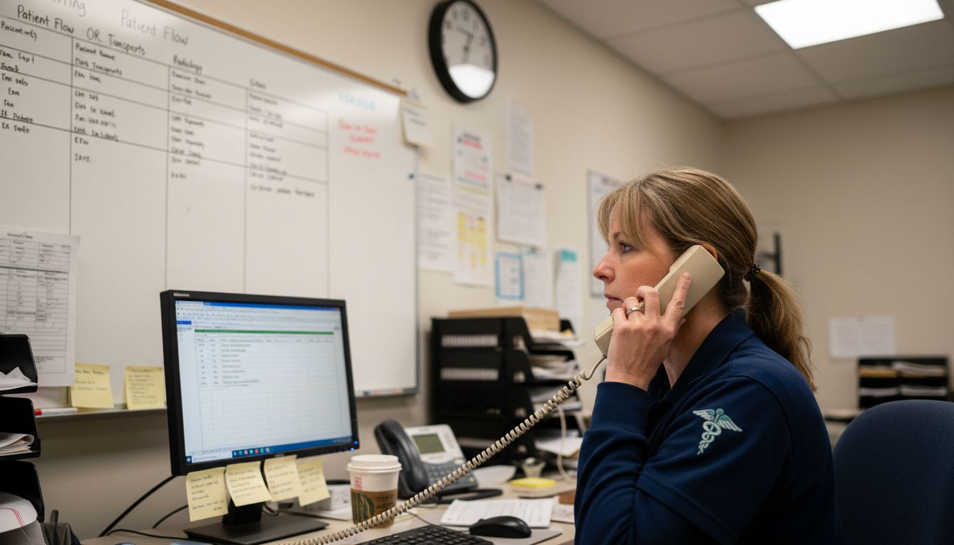 Dispatcher coordinates hospital transport requests