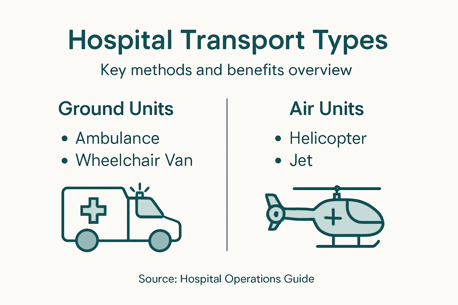 Infographic hospital transport types and benefits