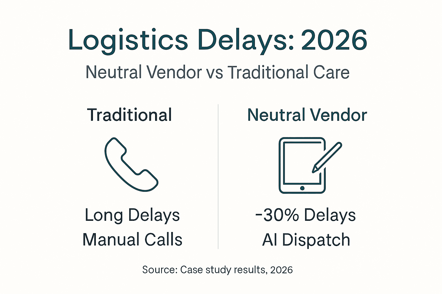 Infographic comparing neutral vendor and traditional delays