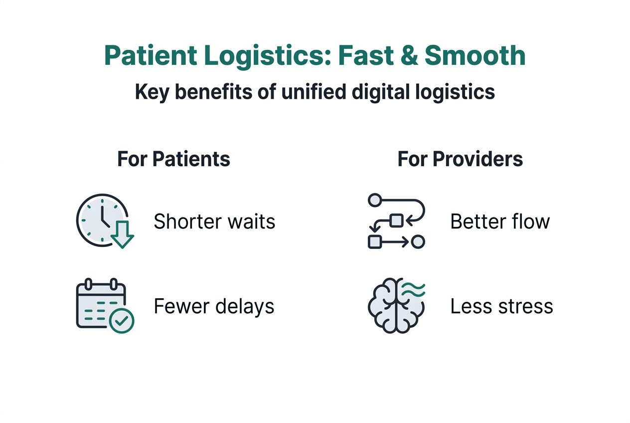 Infographic on patient logistics advantages