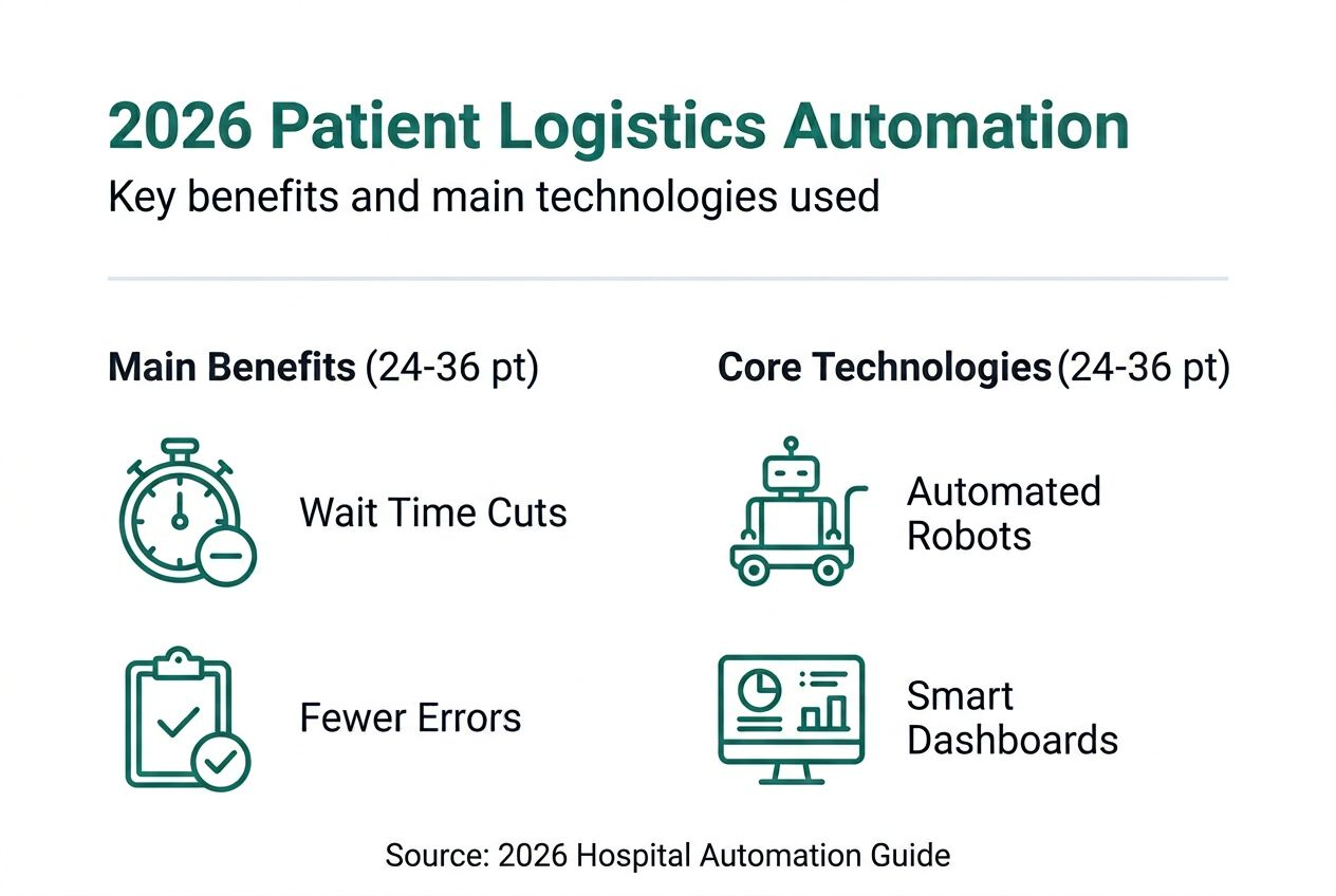 Infographic of benefits and technologies for patient logistics