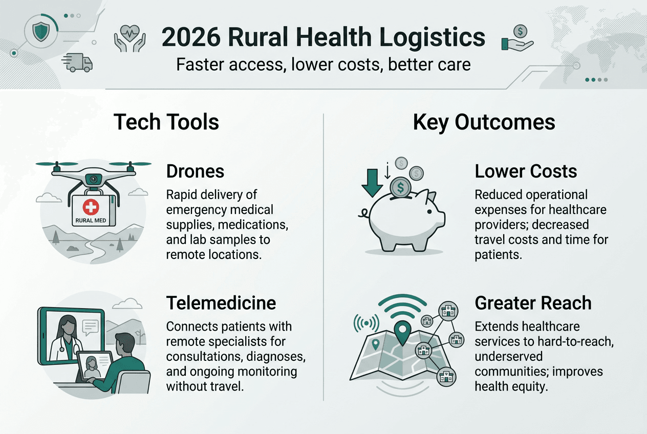 Infographic on rural logistics technology benefits