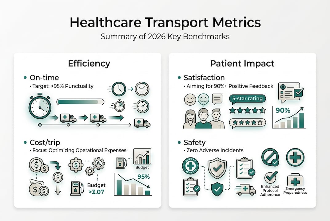 Infographic showing healthcare transport benchmarks