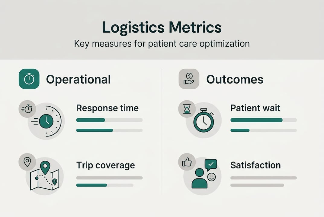 Infographic with key healthcare logistics metrics
