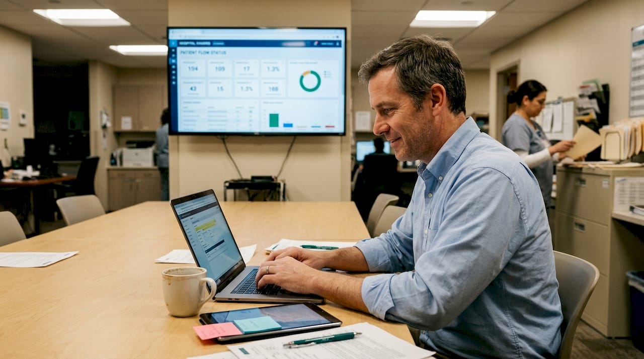 Coordinator updates patient flow dashboard