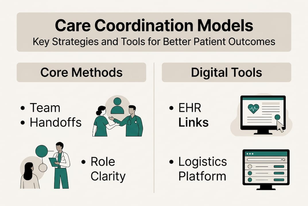 Infographic summarizing care coordination methods