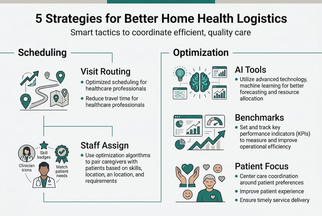 Infographic of five home health logistics strategies