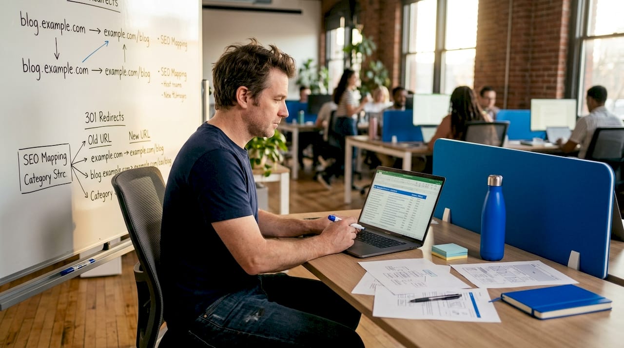 Web developer mapping website redirects