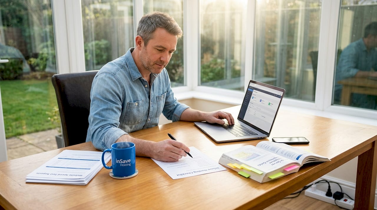 Man reviewing website performance testing checklist